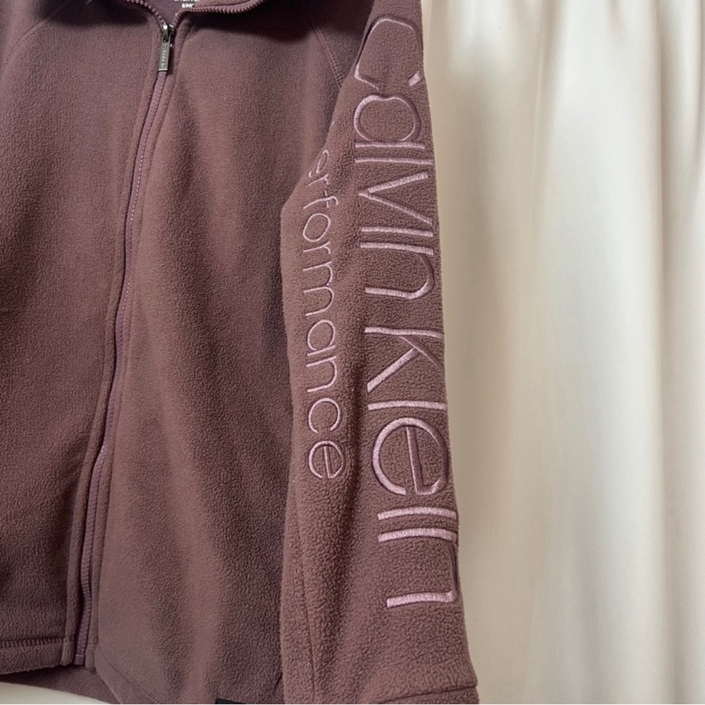 Calvin Klein Performance Purple Fleece Zip Up Jacket Size Small - Picture 4 of 10